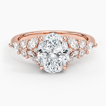 Nadia Taper Diamond Ring - Oval Center Stone