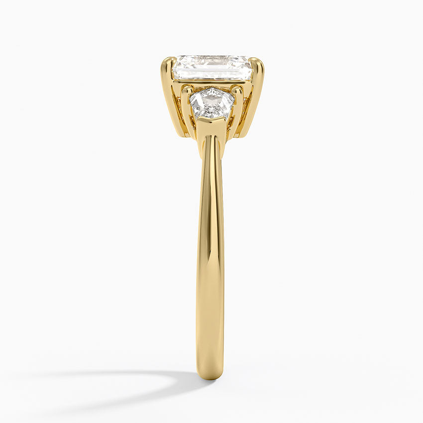 Shield Cut Three Stone Diamond Ring (1/4 ct. tw.) - Asscher Cut Center Stone