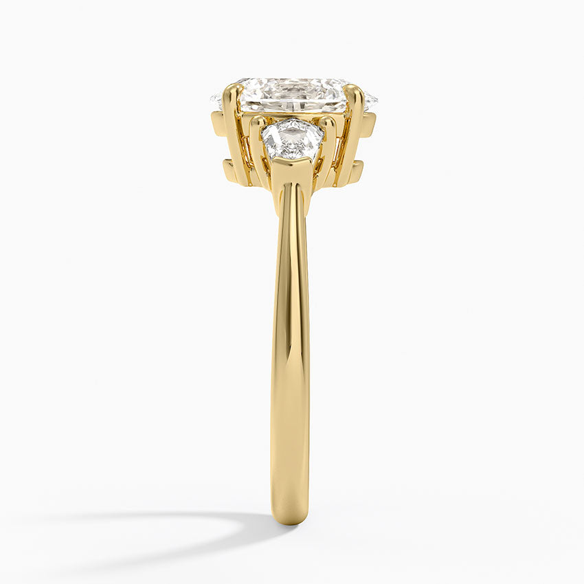 Shield Cut Three Stone Diamond Ring (1/4 ct. tw.) - Oval Center Stone