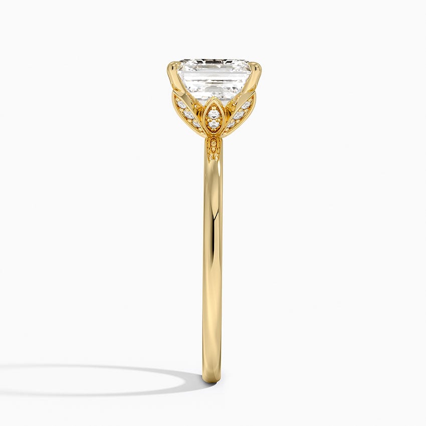 Petal 1.5mm Diamond Ring - Asscher Cut Center Stone