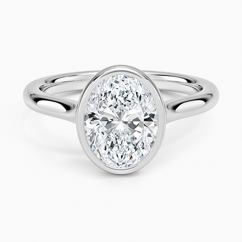 luna-2mm-bezel-ring-oval-cut-center-stone - White Gold