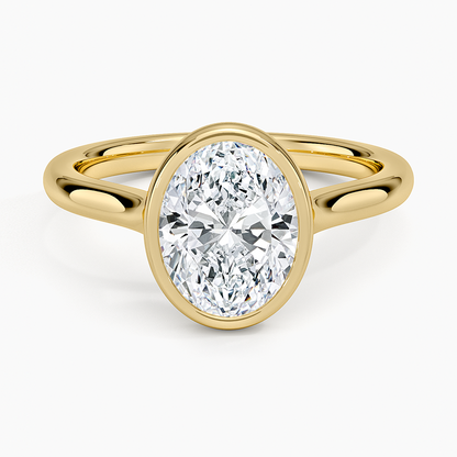 luna-2mm-bezel-ring-oval-cut-center-stone - Yellow Gold