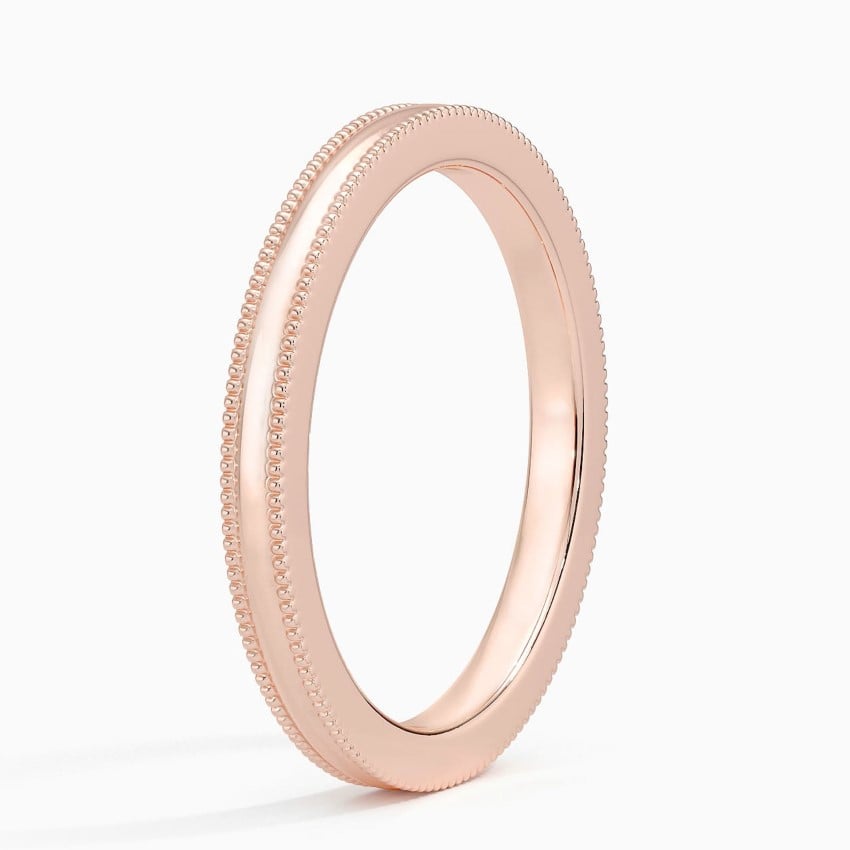 2mm Milgrain Wedding Ring
