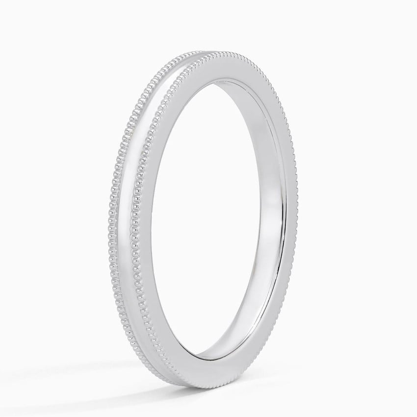 2mm Milgrain Wedding Ring