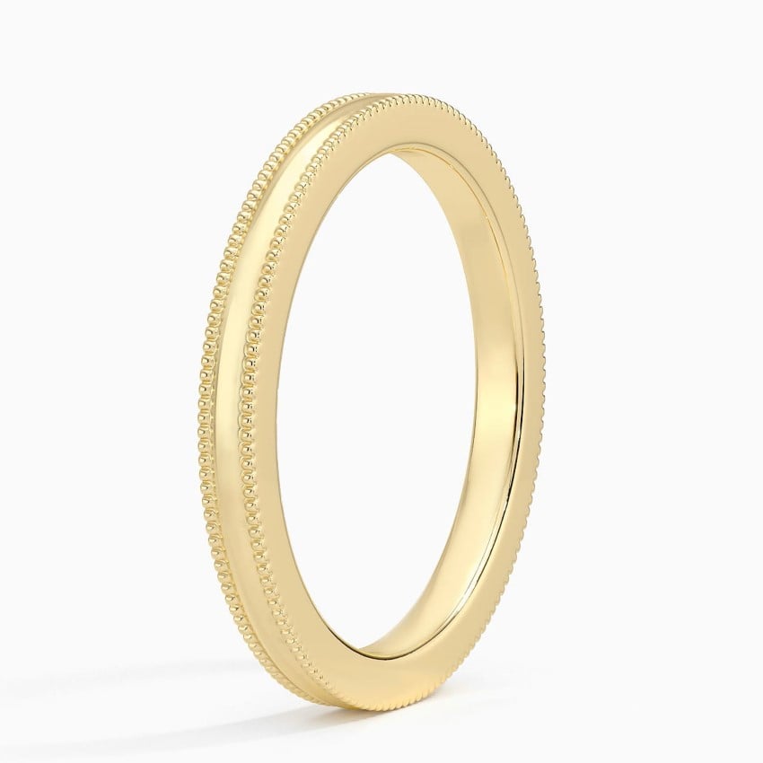 2mm Milgrain Wedding Ring