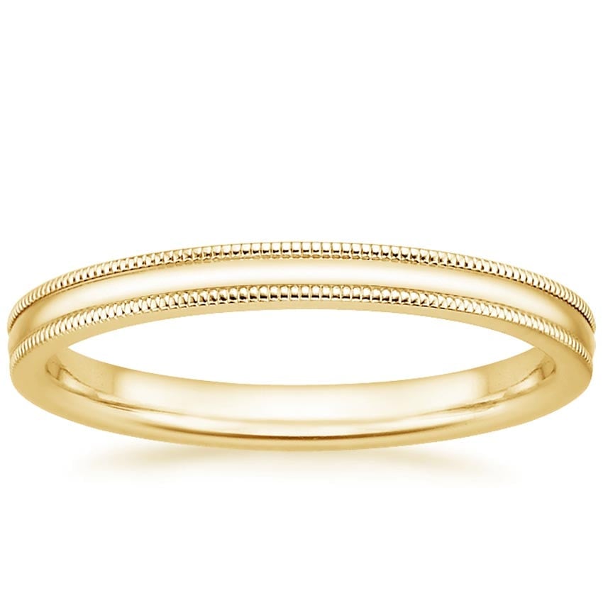 2mm Milgrain Wedding Ring
