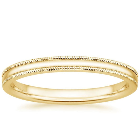 2mm Milgrain Wedding Ring
