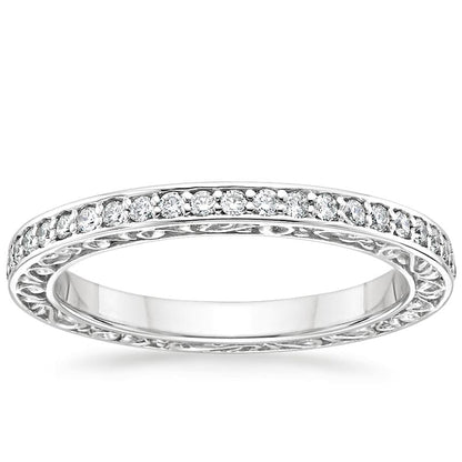 Antique Scroll Engraved Eternity Diamond Ring (2/5 ct. tw.)