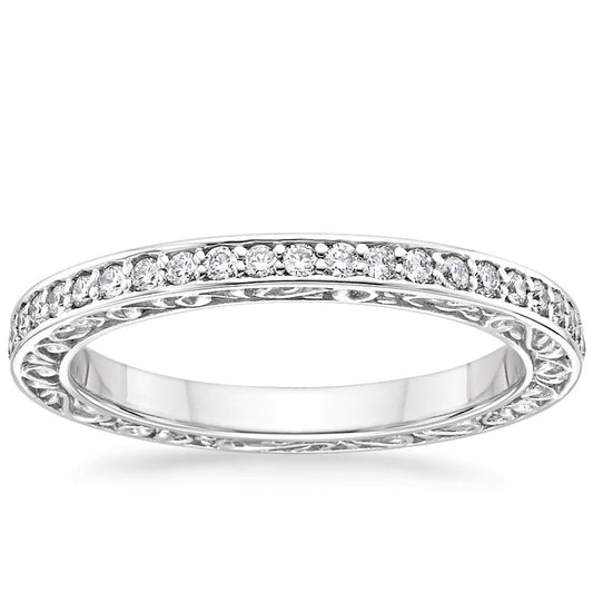 Antique Scroll Engraved Eternity Diamond Ring (2/5 ct. tw.)