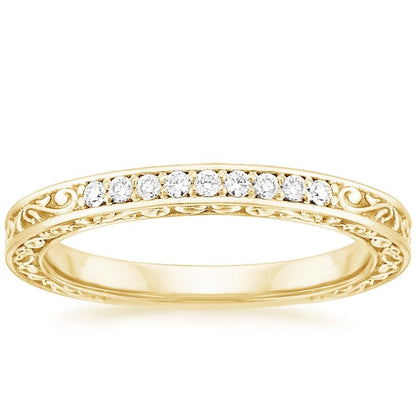 Antique Scroll Engraved Diamond Ring (1/15 ct. tw.)