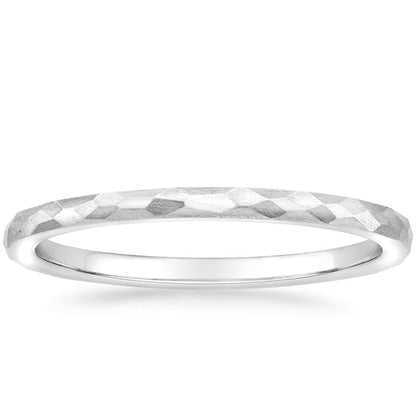 Matte Hammered Petite Comfort Fit Wedding Ring