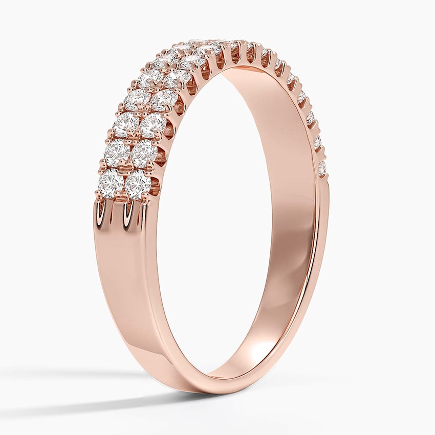 Precision-Set Double Row Lab Diamond Ring