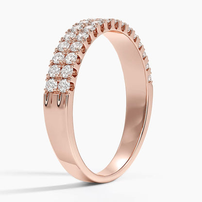Precision-Set Double Row Lab Diamond Ring