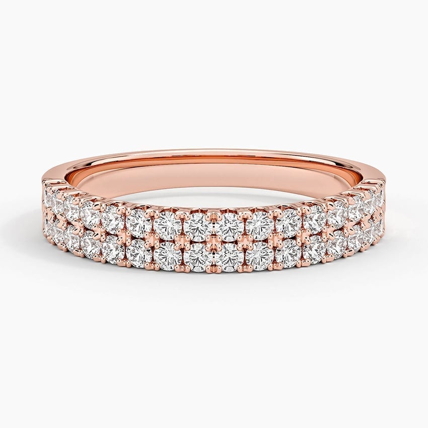 Precision-Set Double Row Lab Diamond Ring