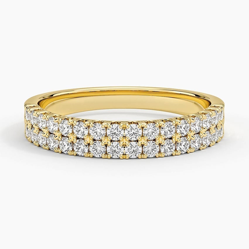 Precision-Set Double Row Lab Diamond Ring