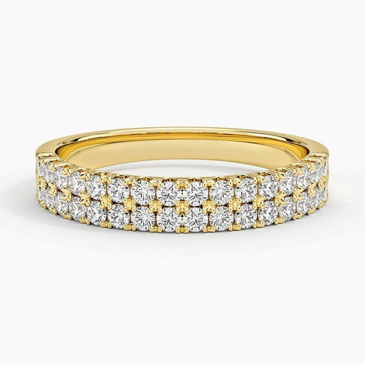 Precision-Set Double Row Lab Diamond Ring
