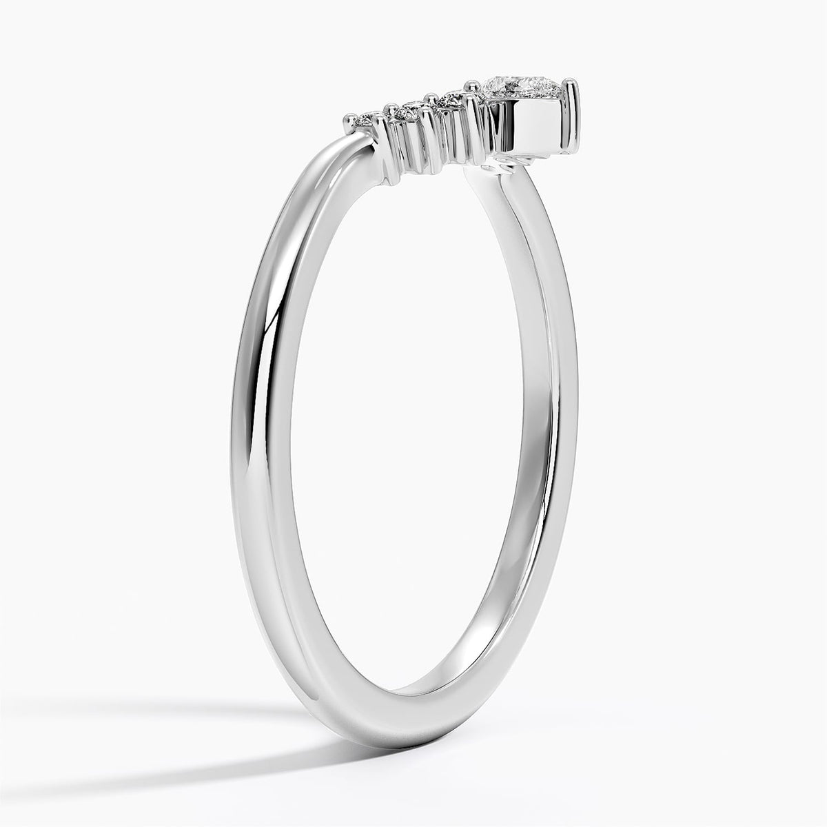 Lunette Sapphire and Diamond Contoured Ring