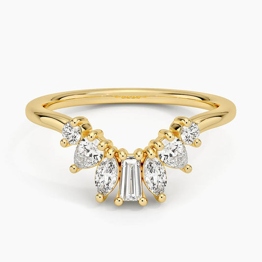 Mel Mixed Shape Contour Diamond Ring