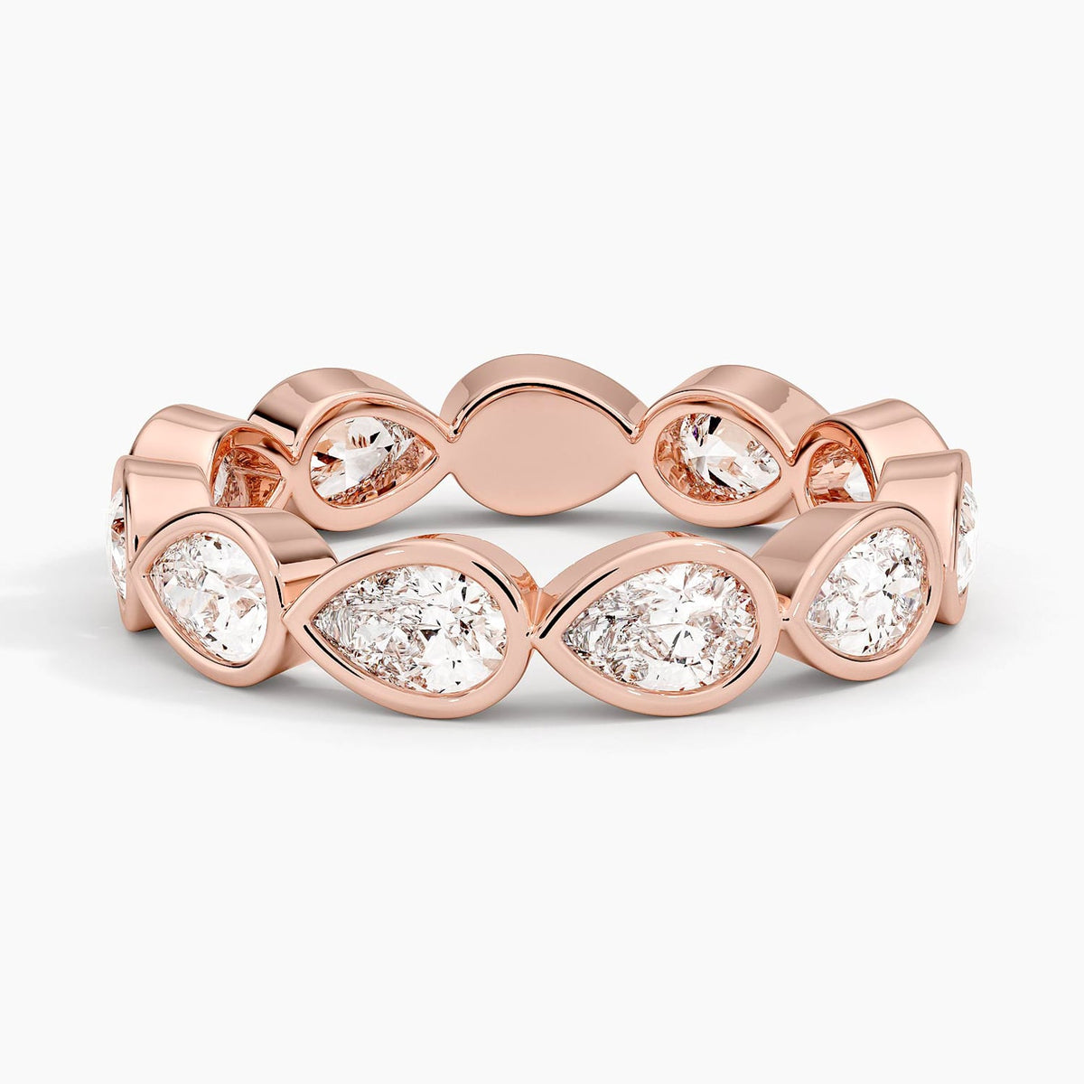 East-West Bezel Pear Eternity Lab Diamond Ring