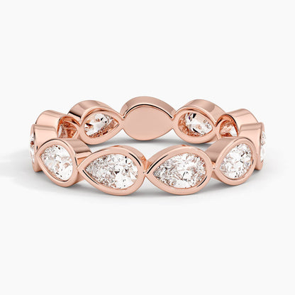 East-West Bezel Pear Eternity Lab Diamond Ring