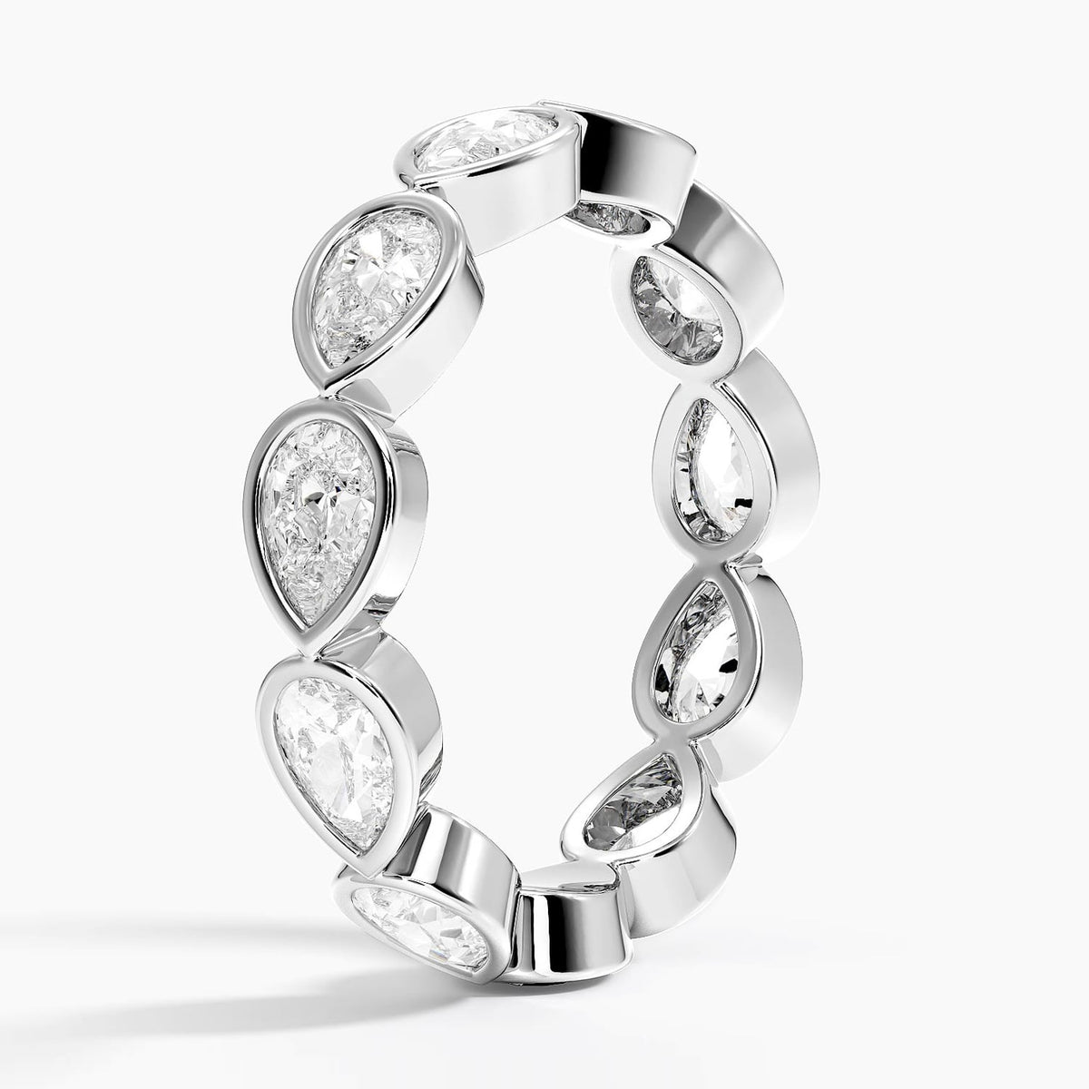 East-West Bezel Pear Eternity Lab Diamond Ring