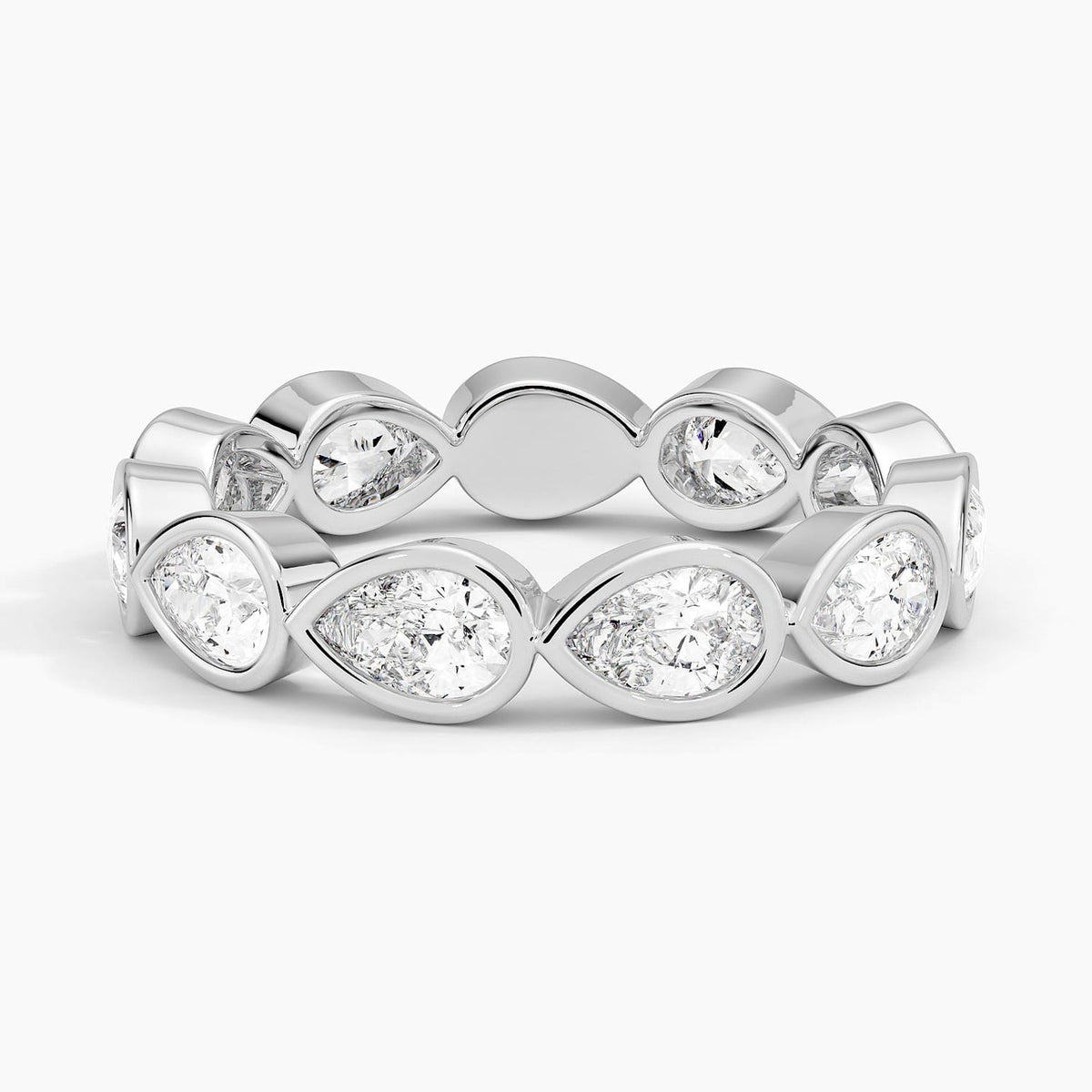 East-West Bezel Pear Eternity Lab Diamond Ring