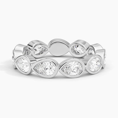 East-West Bezel Pear Eternity Lab Diamond Ring
