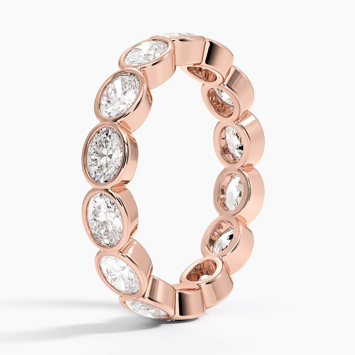 East-West Bezel Oval Eternity Lab Diamond Ring