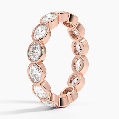 East-West Bezel Oval Eternity Lab Diamond Ring