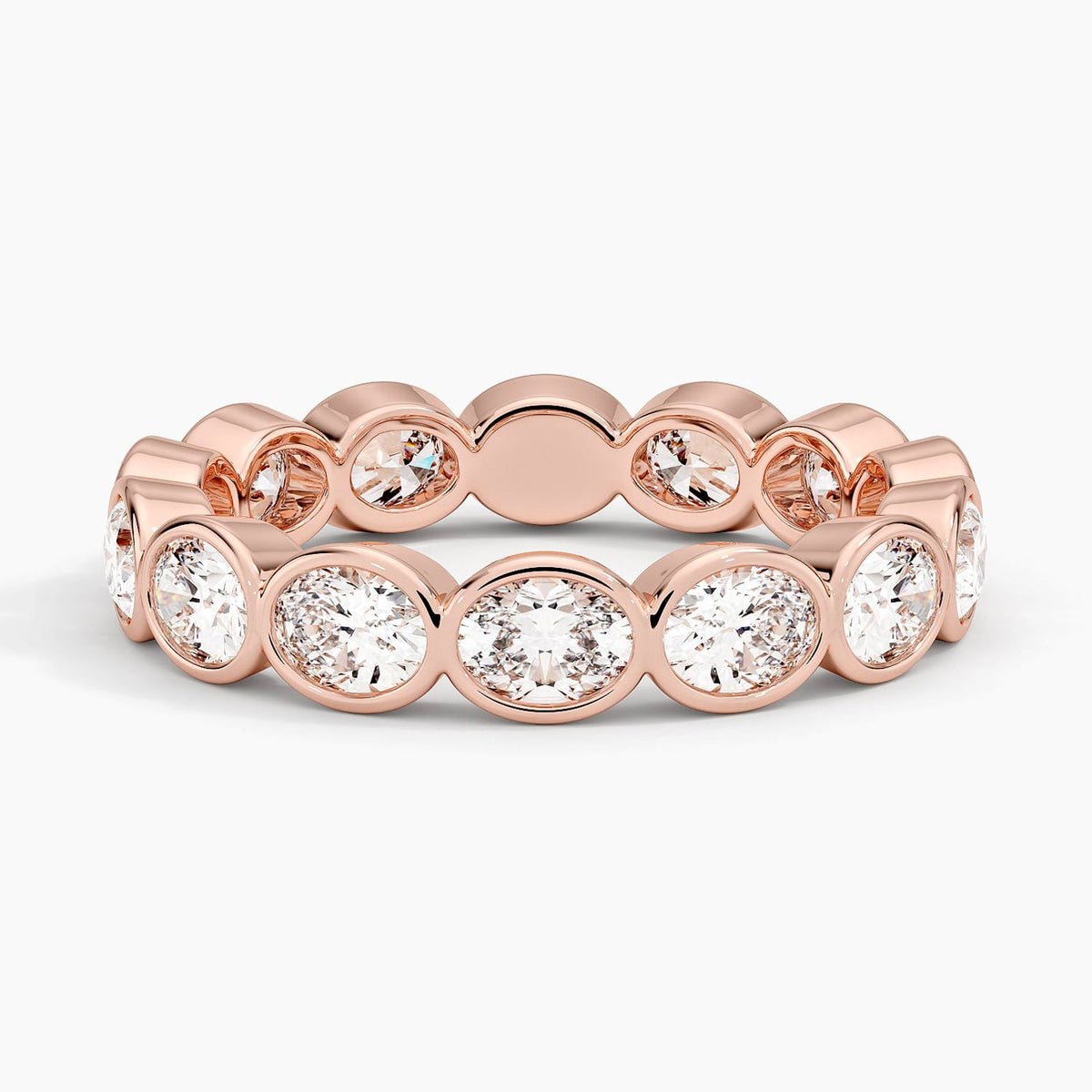 East-West Bezel Oval Eternity Lab Diamond Ring