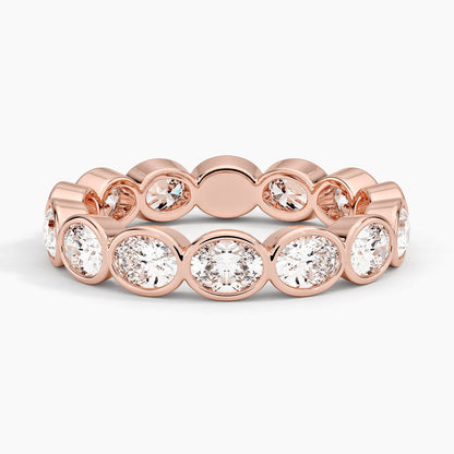 East-West Bezel Oval Eternity Lab Diamond Ring