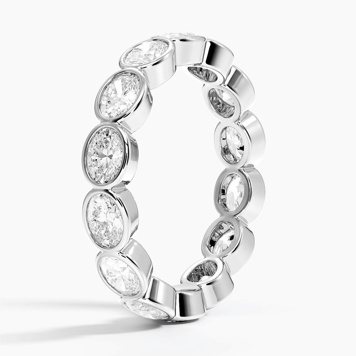 East-West Bezel Oval Eternity Lab Diamond Ring