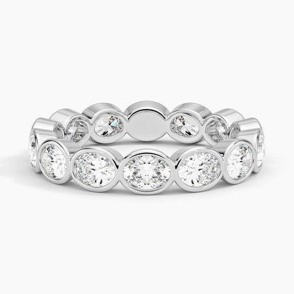 East-West Bezel Oval Eternity Lab Diamond Ring