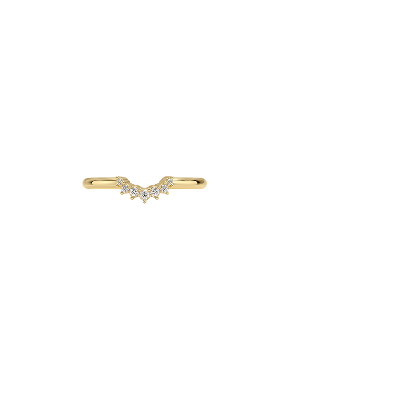 Crescent Diamond Ring