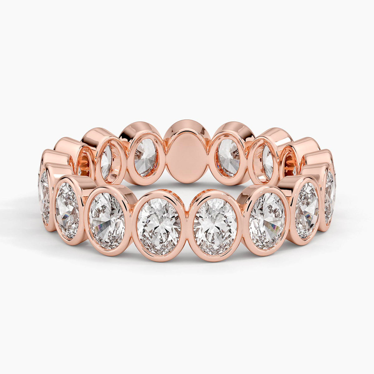 Bezel Oval Eternity Lab Diamond Ring