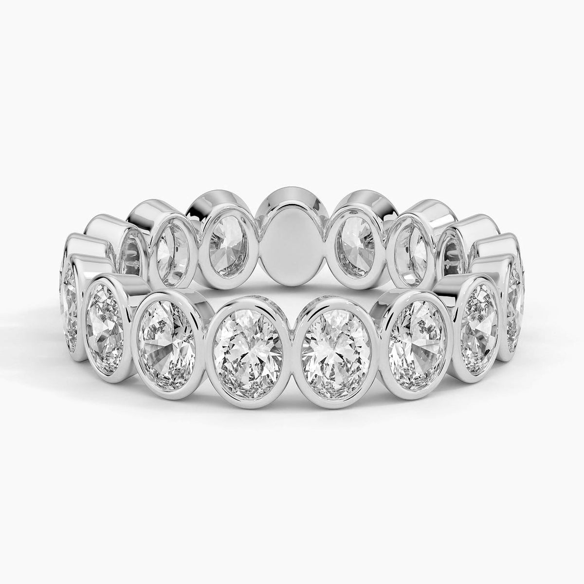 Bezel Oval Eternity Lab Diamond Ring