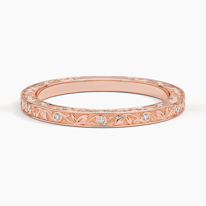 Grove Engraved Diamond Ring