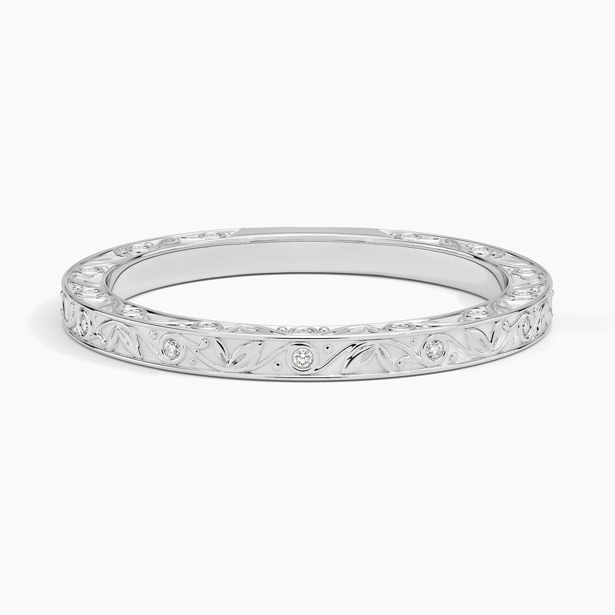 Grove Engraved Diamond Ring