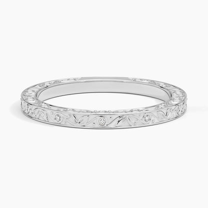 Grove Engraved Diamond Ring