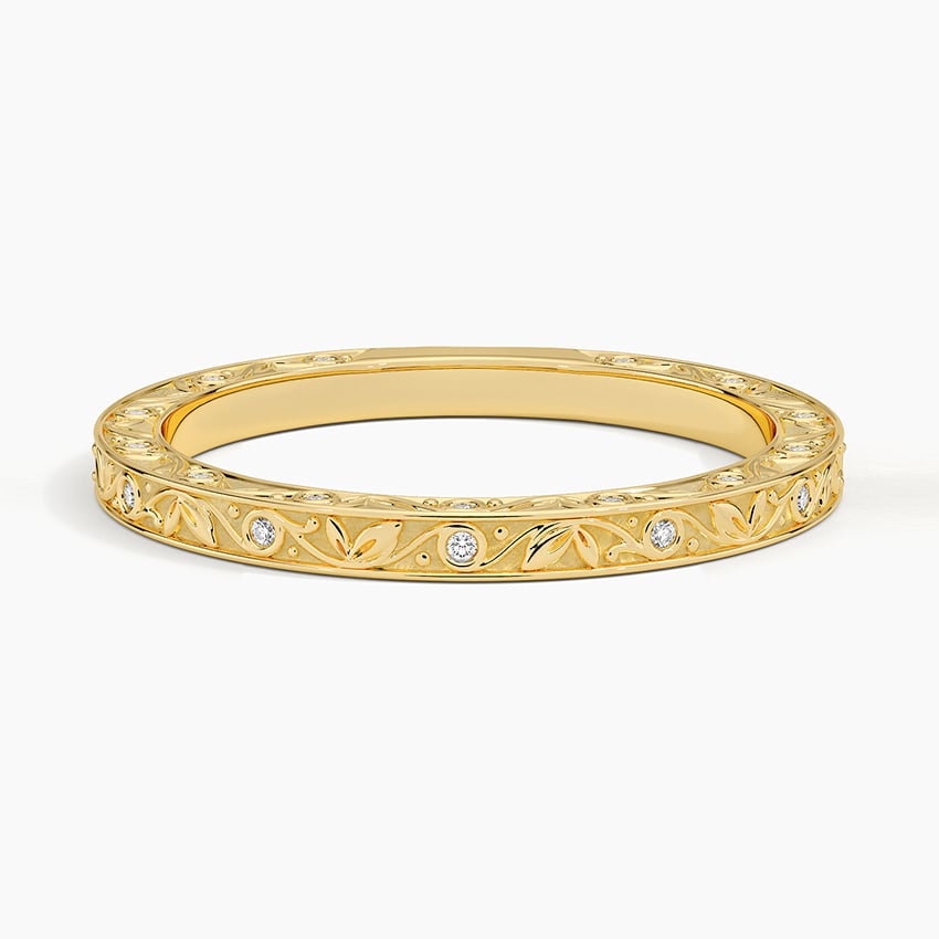 Grove Engraved Diamond Ring