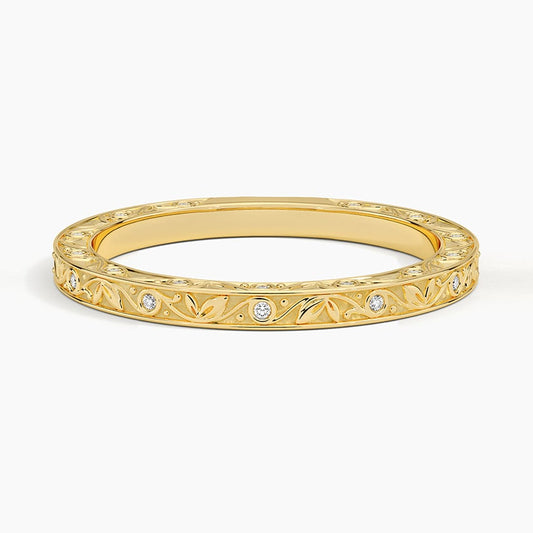 Grove Engraved Diamond Ring