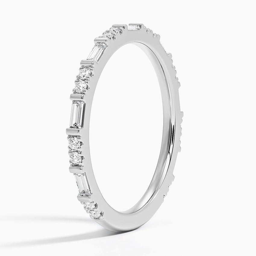 Luz Baguette and Round Diamond Ring