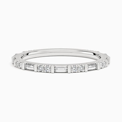 Luz Baguette and Round Diamond Ring
