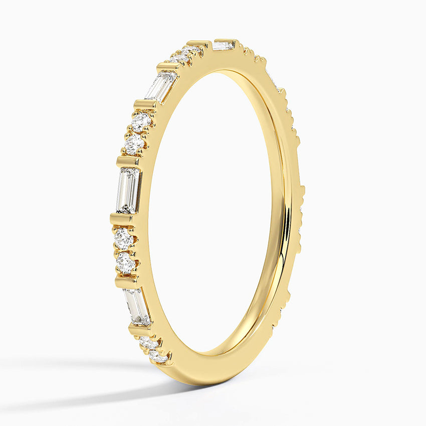 Luz Baguette and Round Diamond Ring