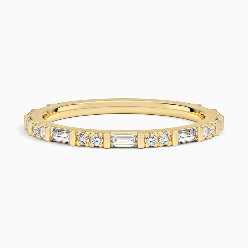 Luz Baguette and Round Diamond Ring