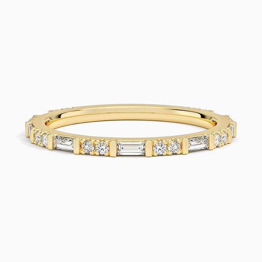 Luz Baguette and Round Diamond Ring