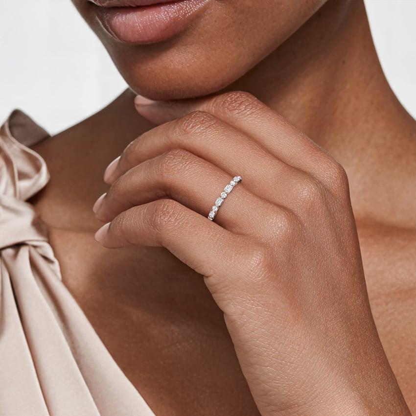 Kensington Emerald Cut and Round Eternity Lab Diamond Ring (1 ct. tw.)
