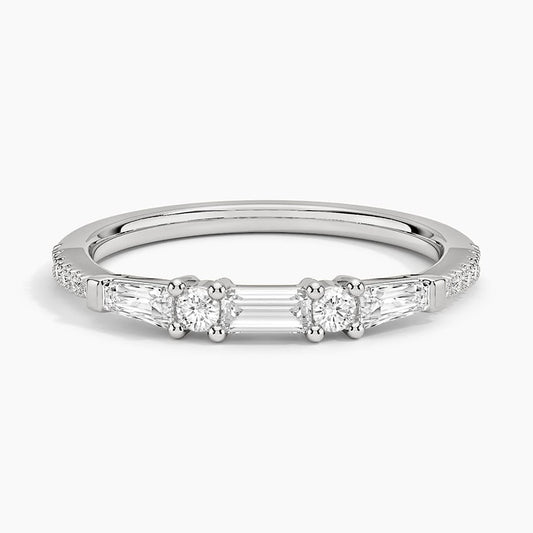 Aneesa Baguette and Round Diamond Ring