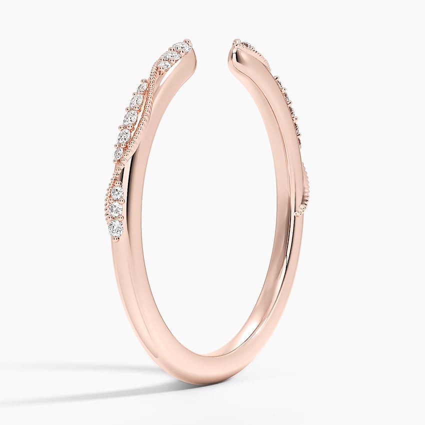 Camellia Milgrain Diamond Open Ring