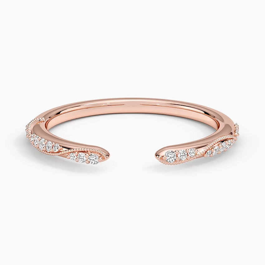 Camellia Milgrain Diamond Open Ring